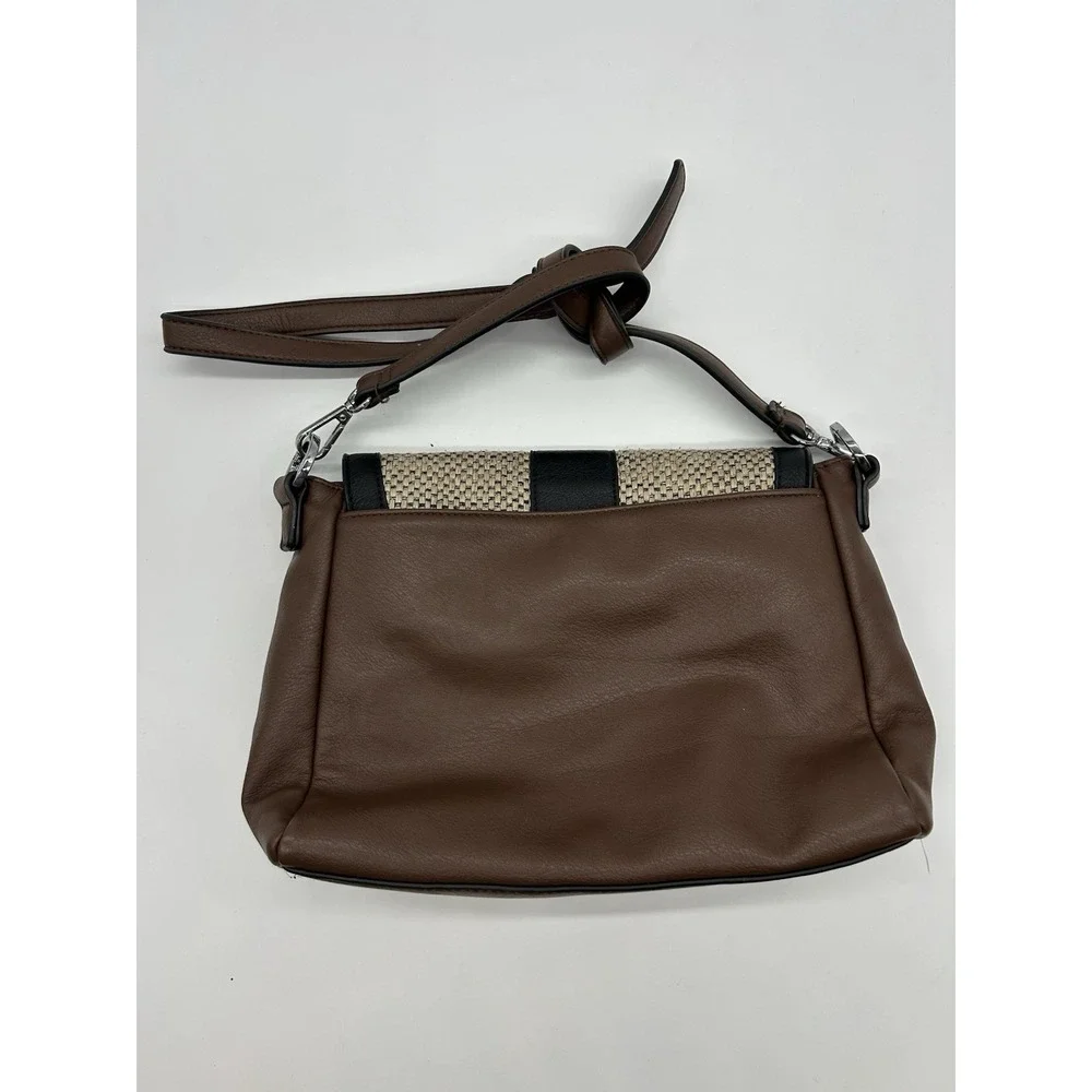 Magnolia and Vine Versa Custom Crossbody Purse Brown Leather Black Khaki Flap